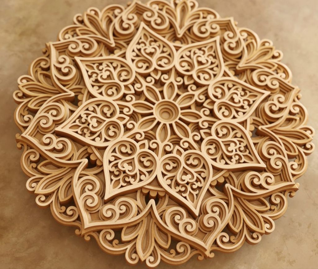 (Software) Laser cut Multilayer mandala flower SVG template - 3D ...