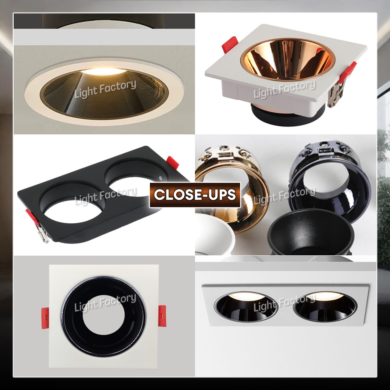 Recess Anti Glare Downlight Eyeball Casing Round / Single & Double ...