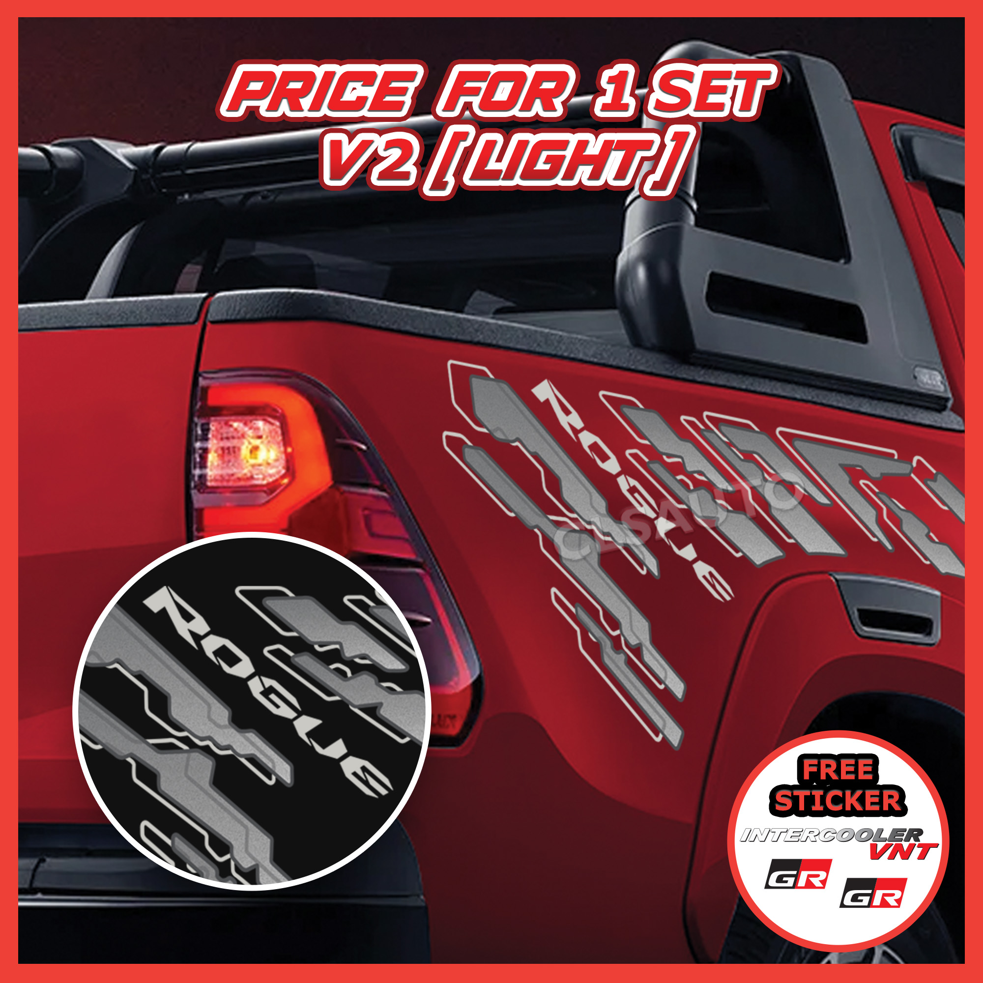 Toyota Hilux Sticker Body Car Side Lining (Part 2) Rogue Revo Vigo ...