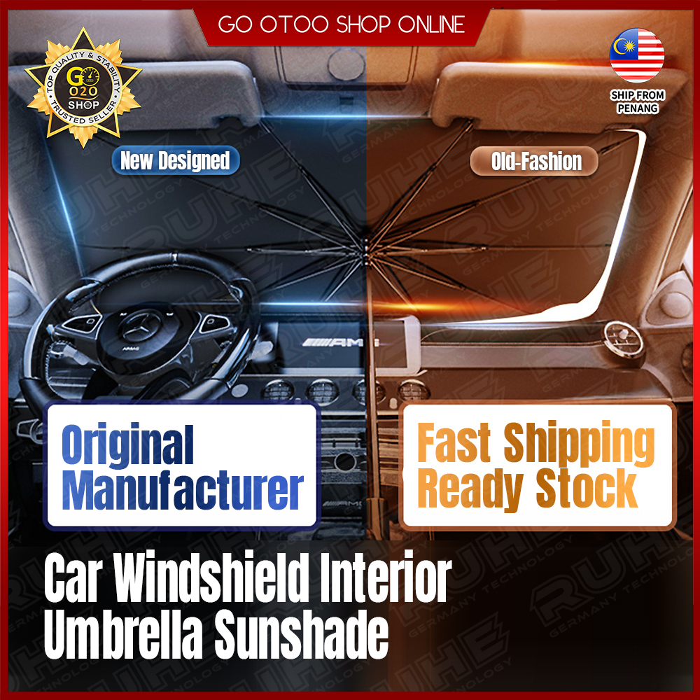 Ruhe Car Sun shade Front Windscreen UV Rays Heat Sun Visor Umbrella Car ...