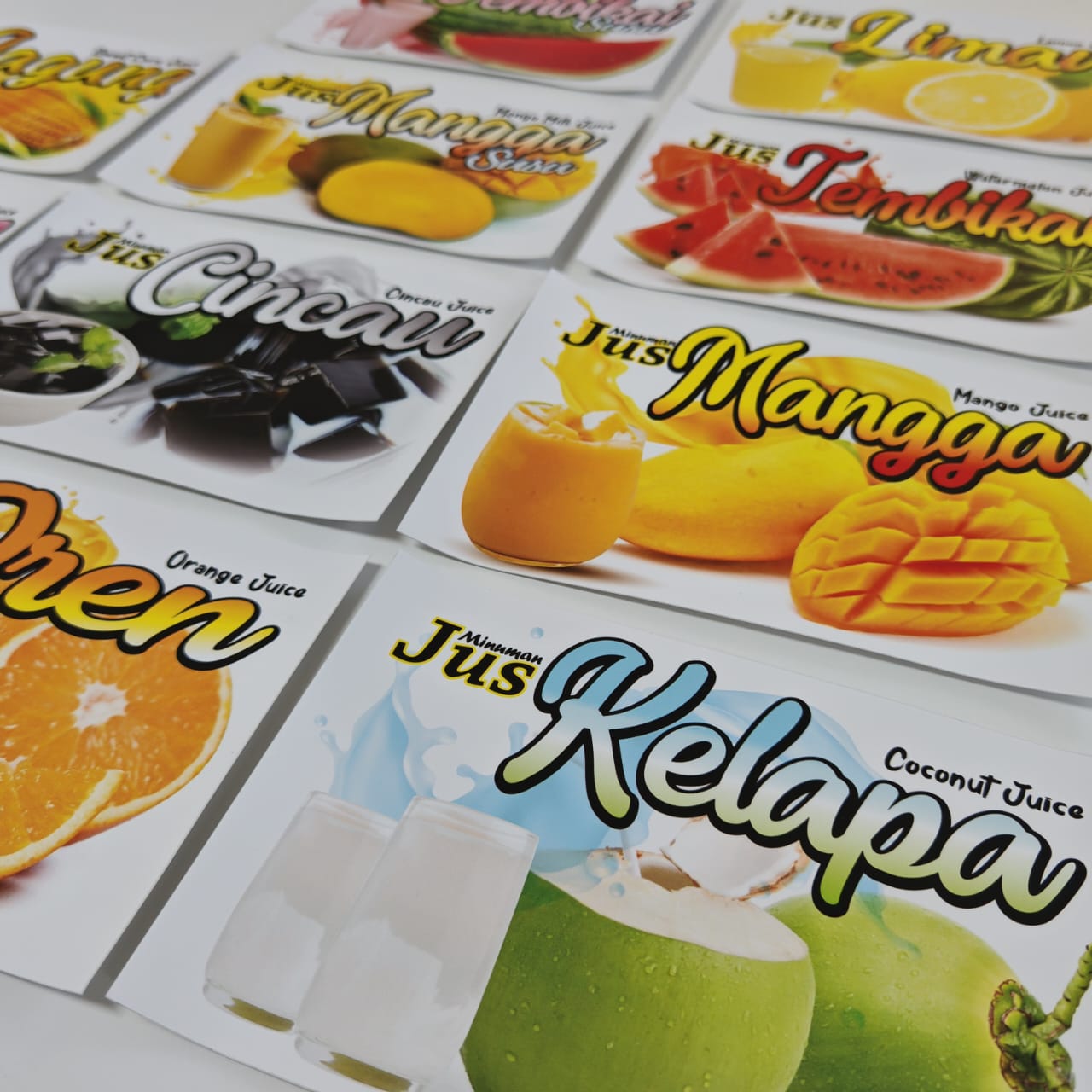 Fruits Juice Stickers / Jus Minuman Buah-Buahan / Air Balang Labels ...