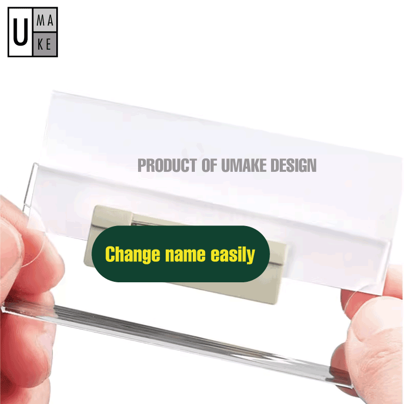 Tag Nama DIY Boleh Guna Semula | Acrylic Name Badge Magnet & Pin ...