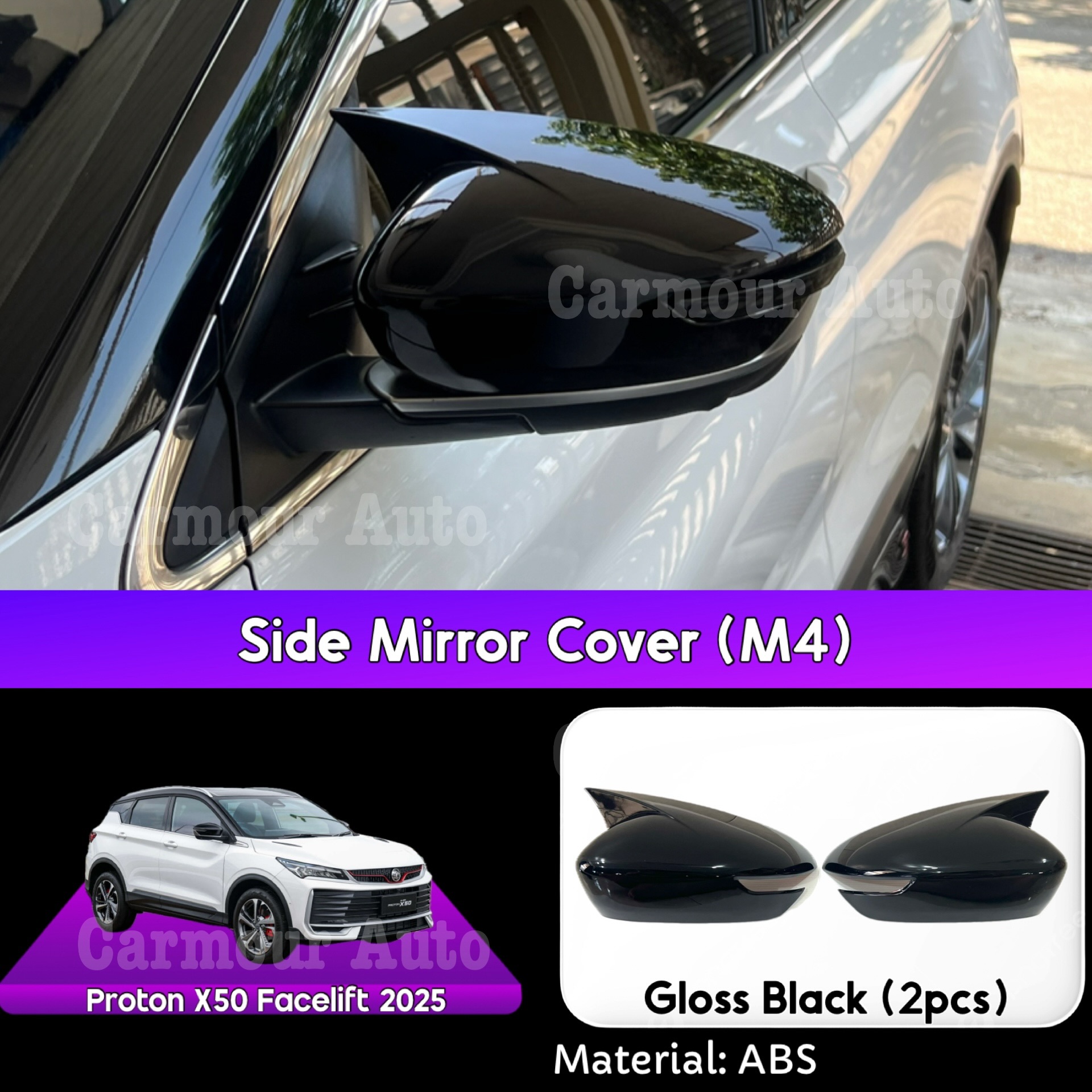 Proton X50 Facelift 2025 Side Mirror M4 Cover Shark Side Mirror ...