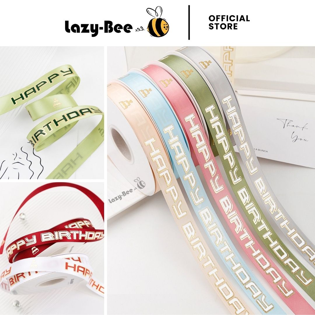 LAZY BEE Happy Birthday Party Ribbon Selamat Hari Jadi Reben Riben ...
