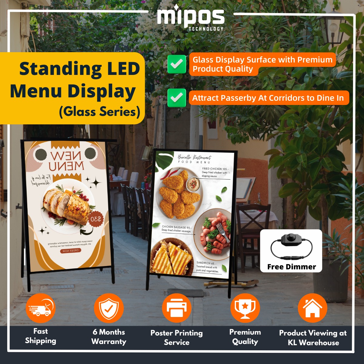 LED Menu Board Standing Glass Menu Lightbox | Premium Outdoor LED | LED ...
