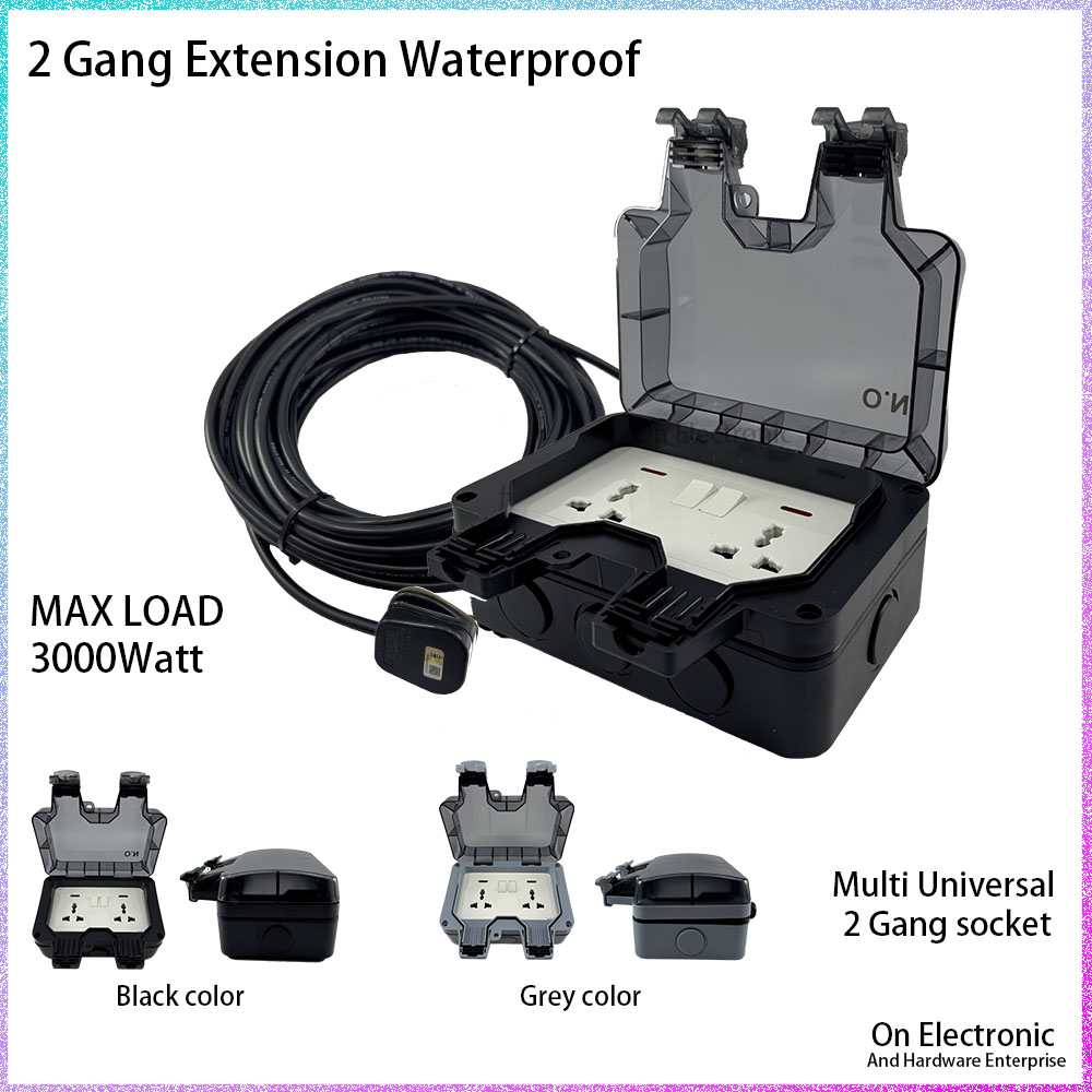 2 Gang Universal Multi Switch Socket HEAVY DUTY TRAILING EXTENSION ...
