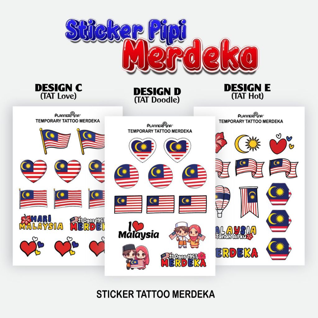 Temporary tattoo Sticker pipi merdeka opp transparent hari Malaysia ...