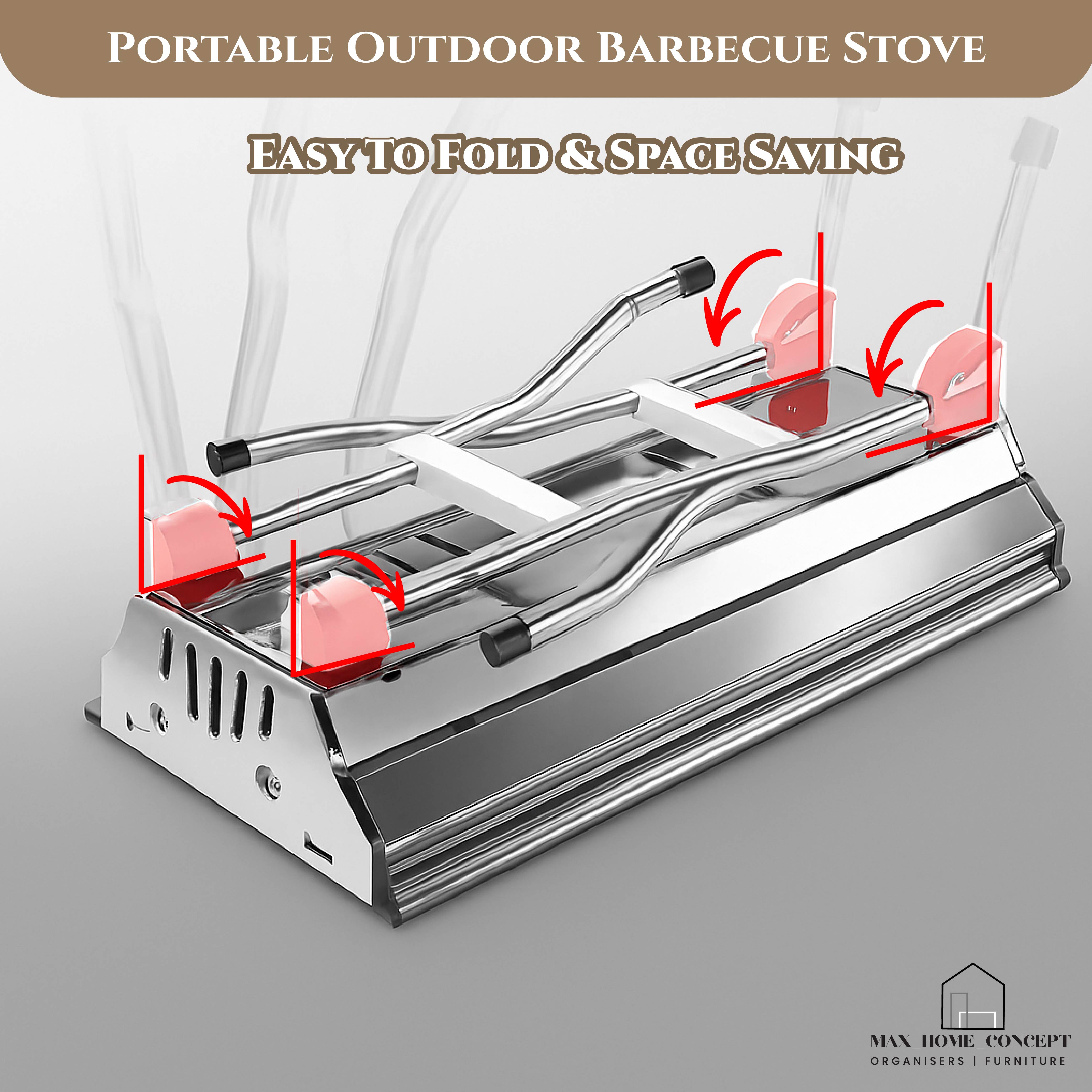 Portable BBQ Rack | Foldable BBQ Rack | Charcoal Barbecue Rack | Picnic ...