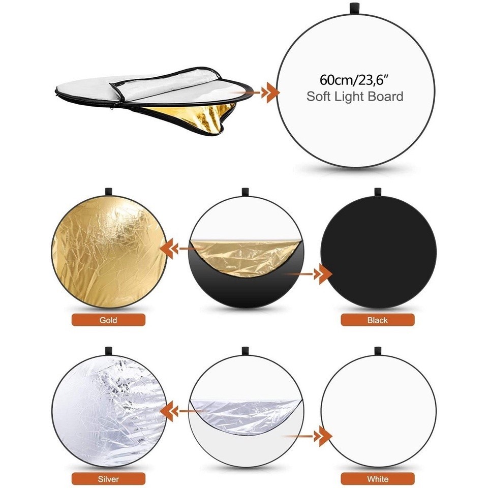 5in1 Collapsible photography reflector Round 80cm Camera Lighting Photo ...