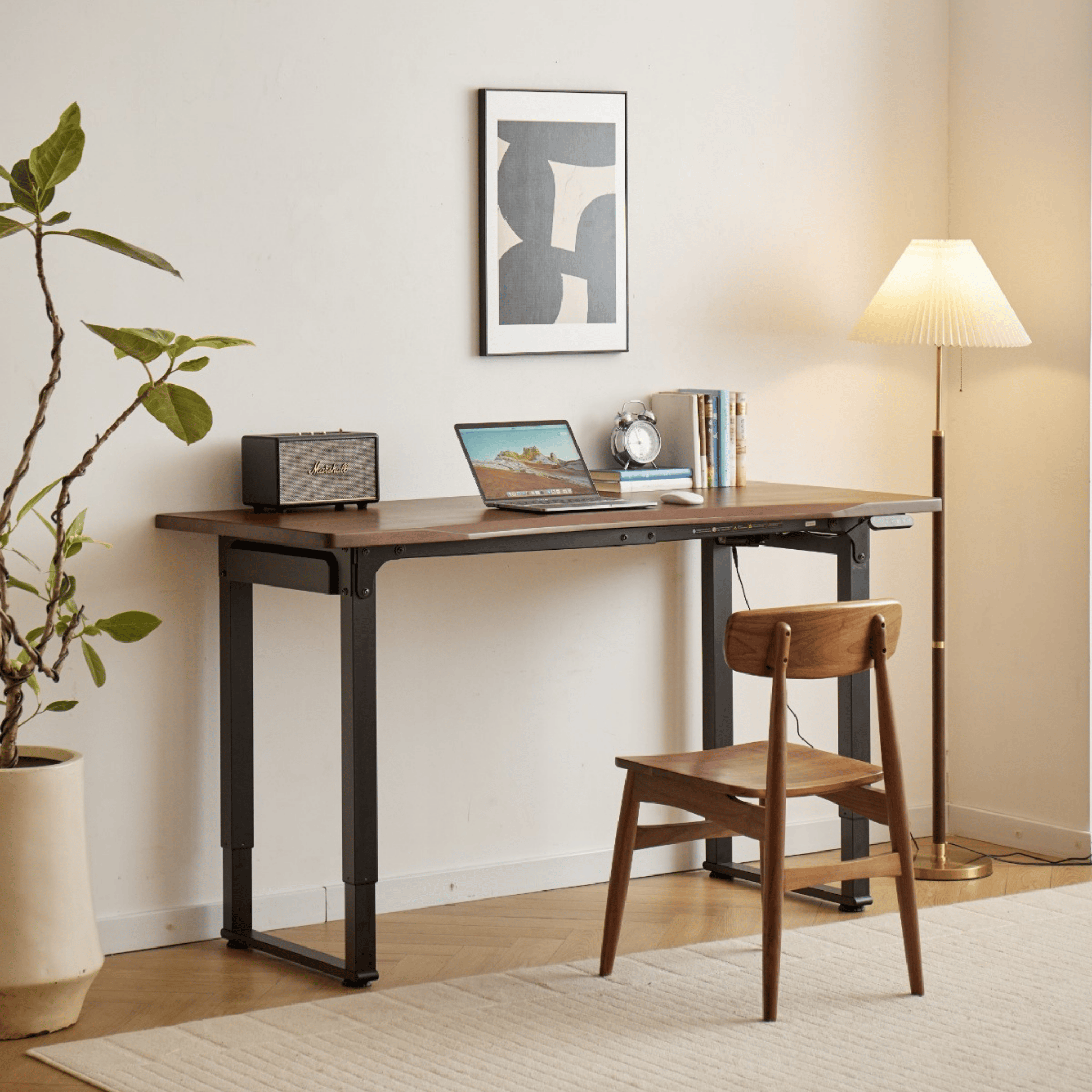 UGL Athena Woody Standing Desk Solid Rubber Wood Standing Desk U Frame ...