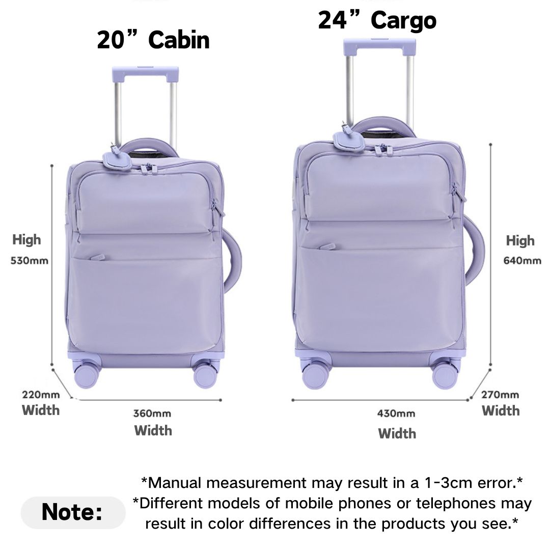 Nylon Ultralight Premium Cloth Luggage 2.6kg 20"Cabin& 3.2kg 24"Cargo