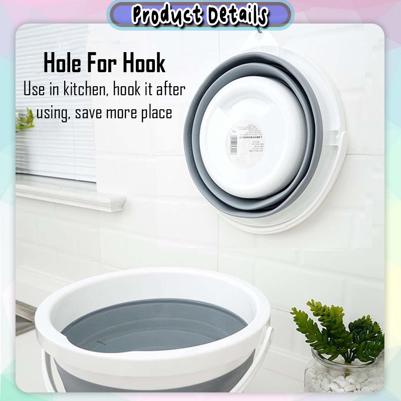 [Little B House] 3L/5L/10L Silicone Bucket Folding Bucket Water Bucket ...