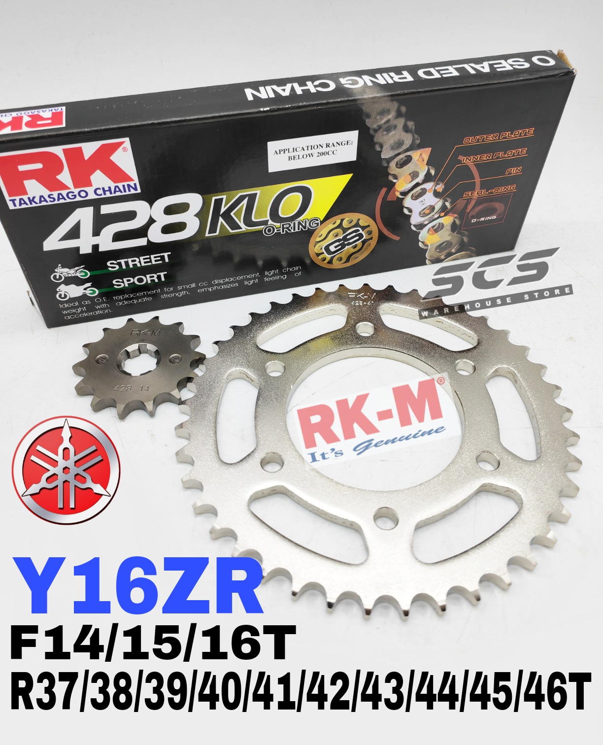 RKM Sprocket Set Yamaha LC135 V1 - V8 Chain RK 428 KLO O-Ring Rantai ...