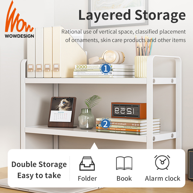 Tabletop Rack Desktop Storage Rack Tabletop Bookshelf Desk Organizer ...