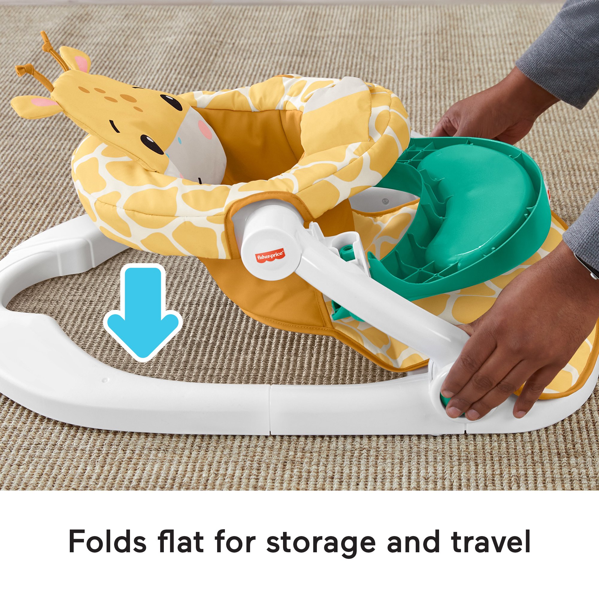 Produktbild von 4 Month Old Toys For Babies Fisher-Price Portable Baby Chair Sit-Me-Up Floor Seat With Developmental Toys & Machine Washable Seat Pad, Pacific Pebble Sit Me Up Floor Seat For Baby