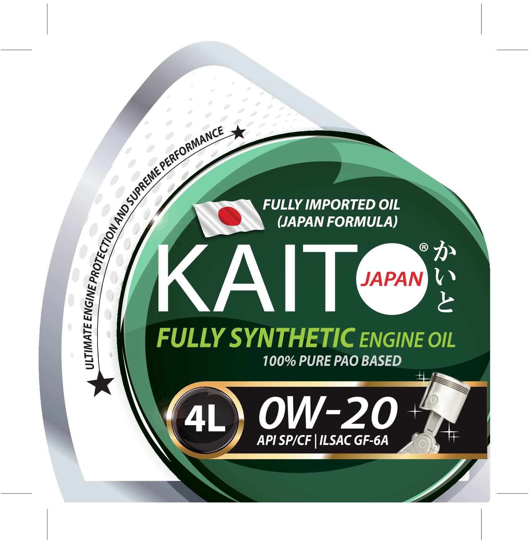 Kaito Japan 0W20 SP 100% Pure PAO Fully Synthetic Engine Oil - 4 Liters ...