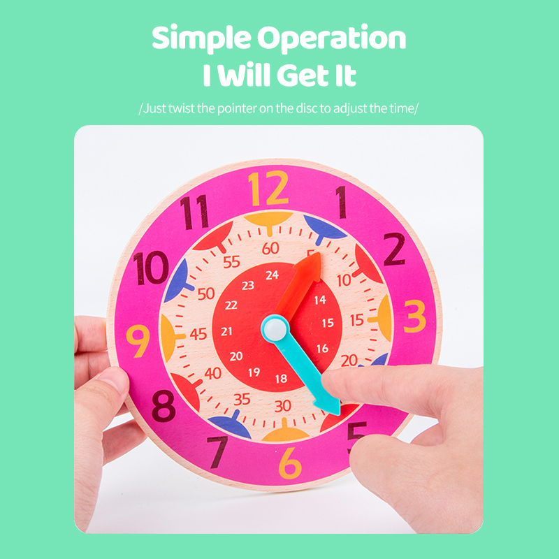 Educational Toy Clock Model Preschool Teaching Clock Model Toy Wooden ...