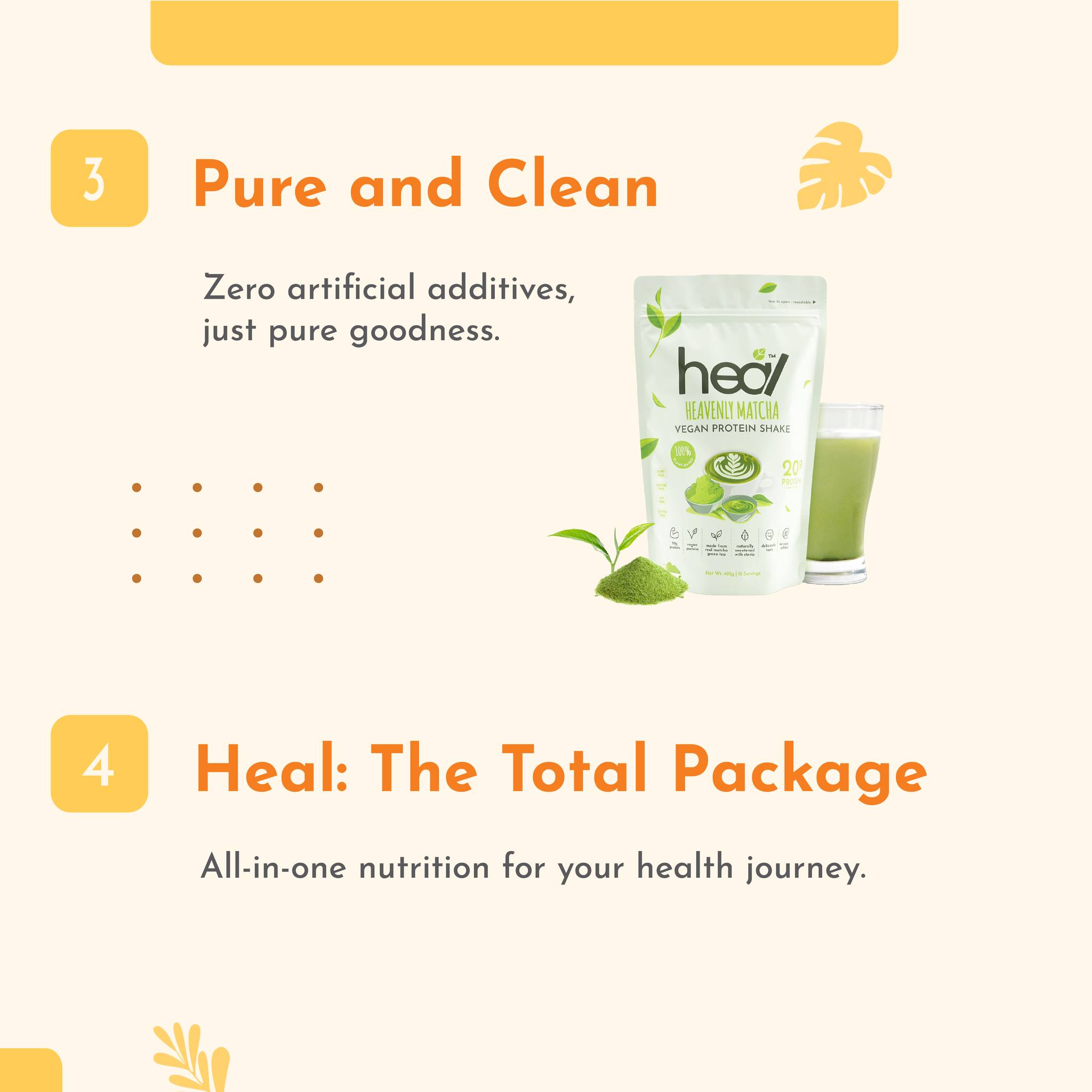 HEAL PROTEIN SHAKE SACHET Powder Pack Whey Protein/Pea Protein/Plant ...
