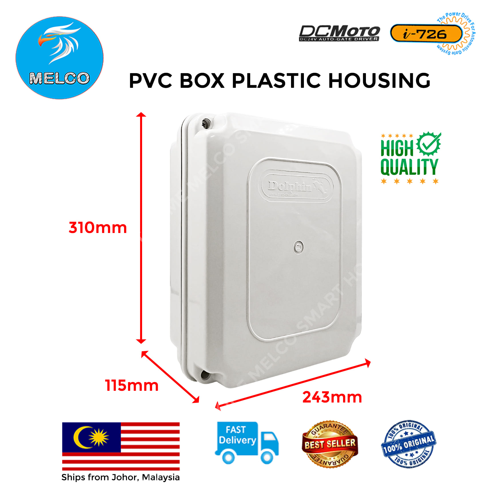 PVC Box Plastic Housing For Control Panel For DC Sliding Motor i726 ...