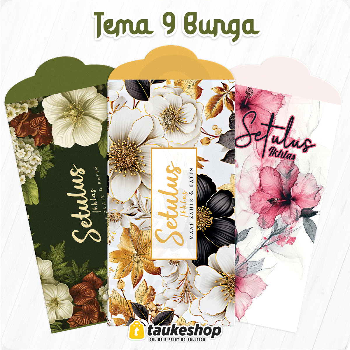 Sampul Duit Raya 2025 Tema 9 Bunga Eksklusif & Moden, Rekaan Floral ...
