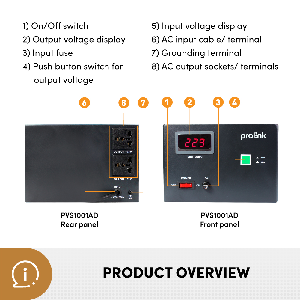 [PVS Series] Prolink 1000VA-10000VA Voltage stabilizer Servo Motor ...