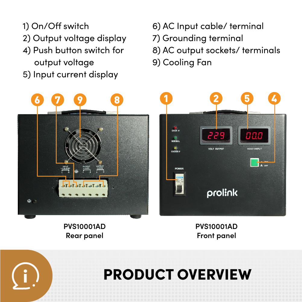 [PVS Series] Prolink 1000VA-10000VA Voltage stabilizer Servo Motor ...