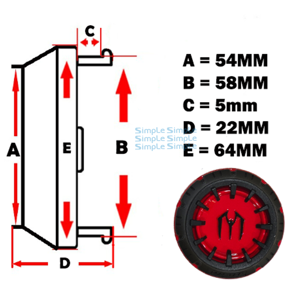 Master 58mm Sport Rim Wheel Cap Rim Cap Center Cap Red Rim Cap | Shopee ...