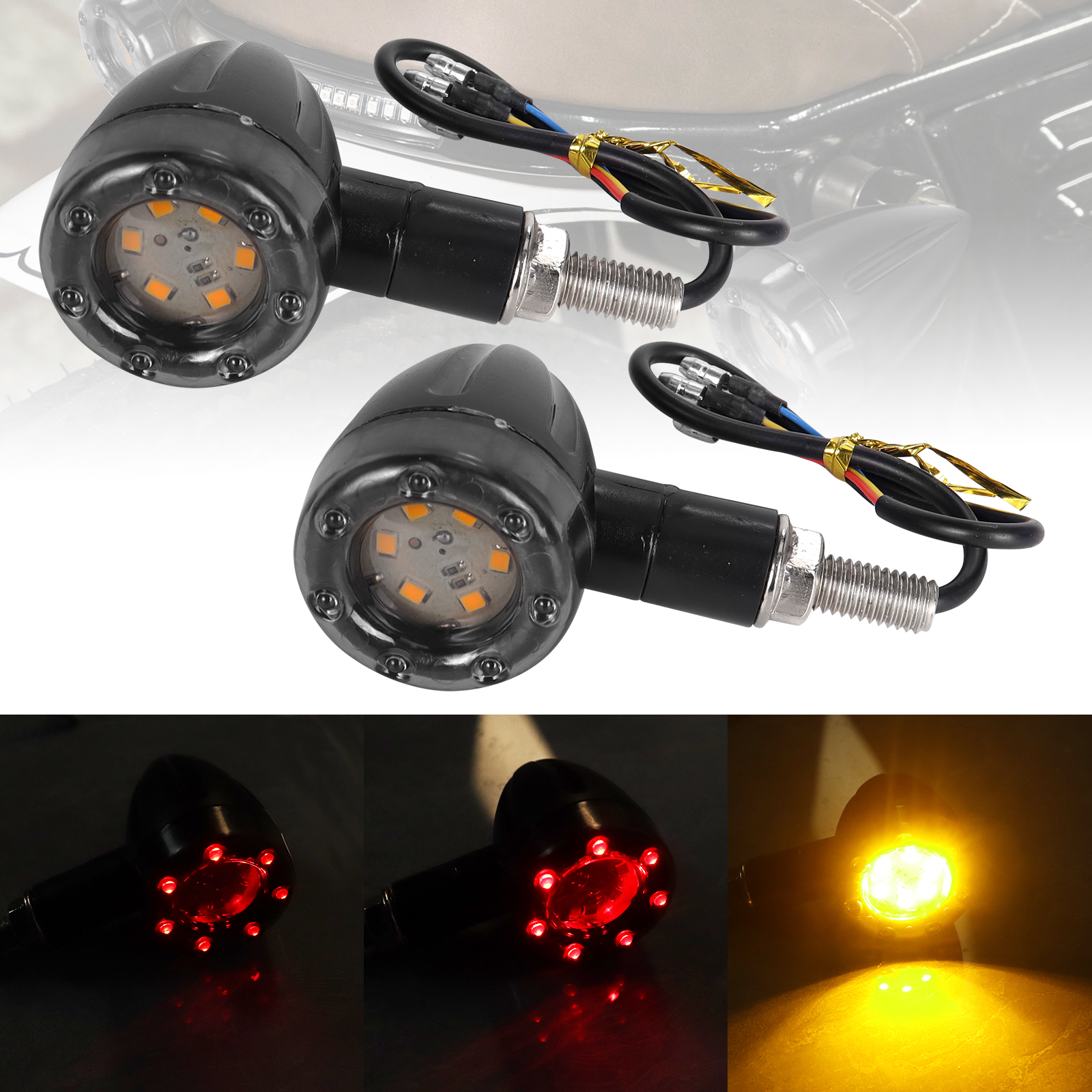 Motorcycle Led Brake Tail Light License Plate Light 12V Universal Motorcycle Stop Running Lights For Quad Atv Dirt Bike Custom Chopper Street Bike - View #7