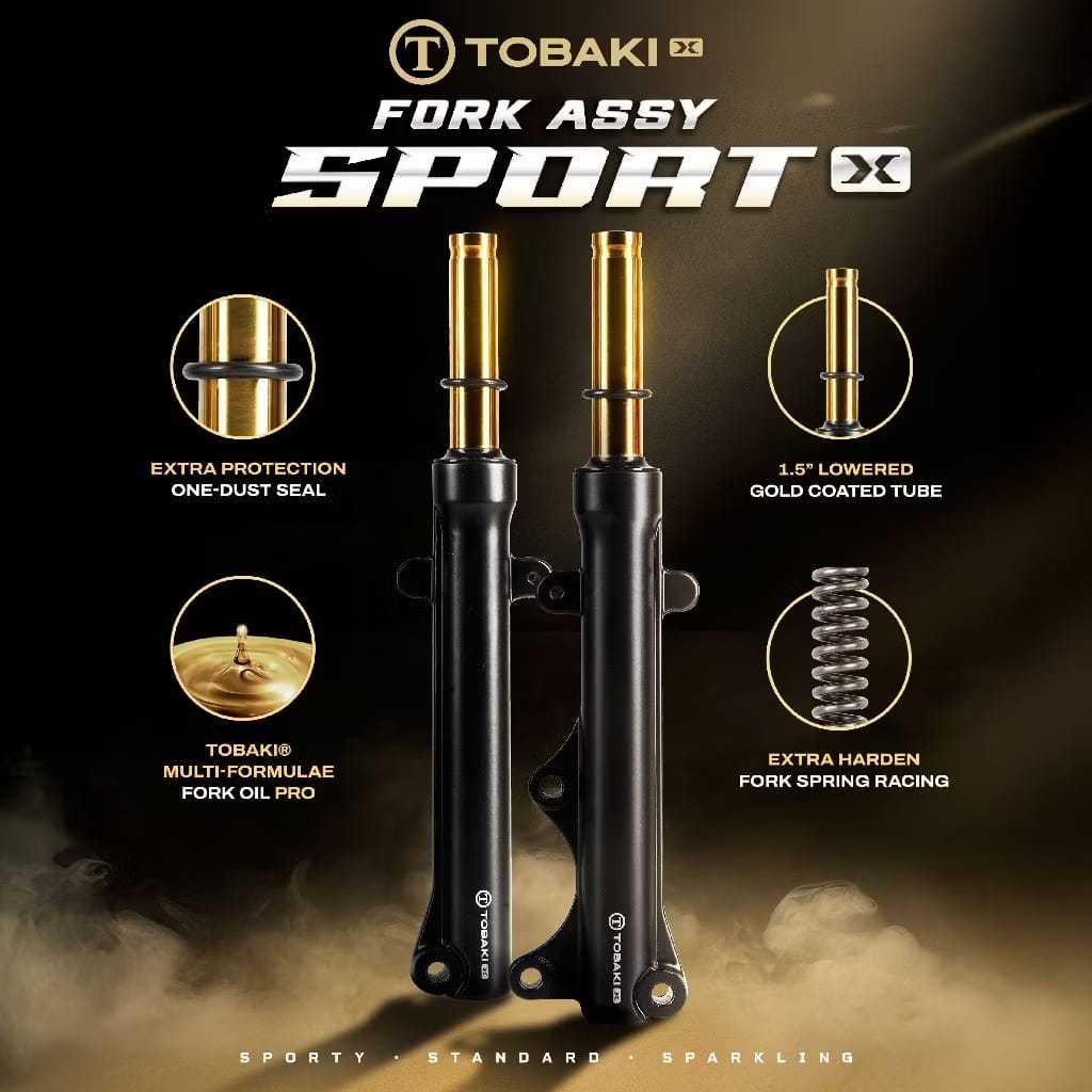 FORK LAY TOBAKI LC135 V8 FI LOWERD 1.5 INCI GOLD TUBE 100%ORIGINAL ...