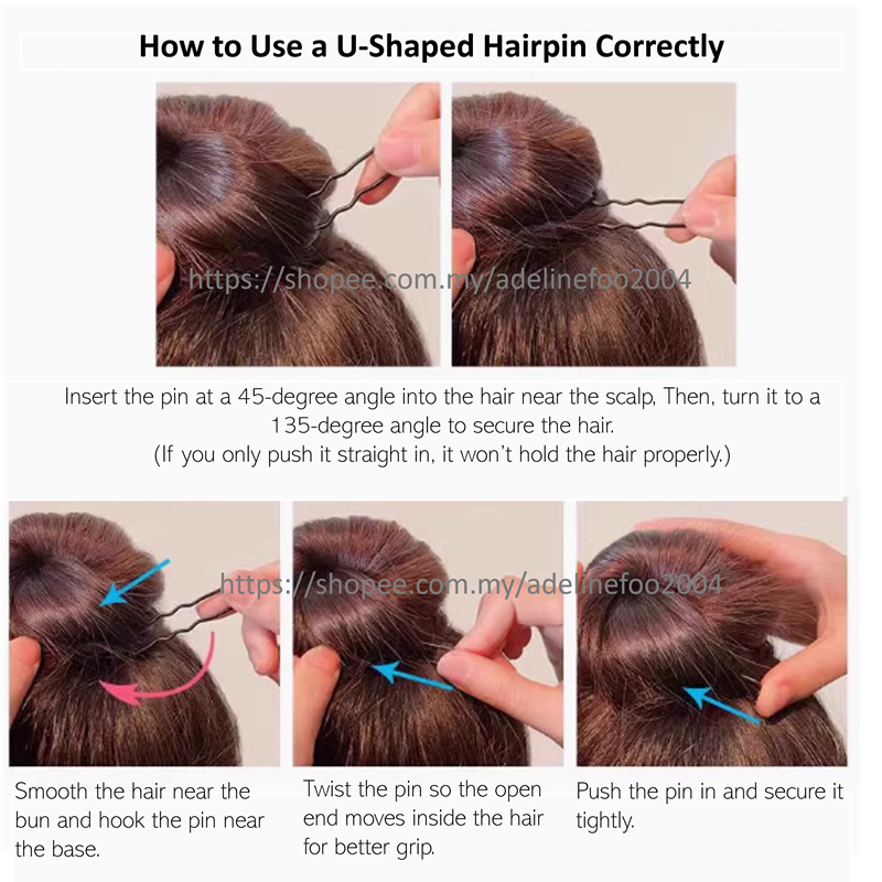 [MALAYSIA STOCK] 50/100pc U shape Black hair Pin Rambut Pin Hitam ...