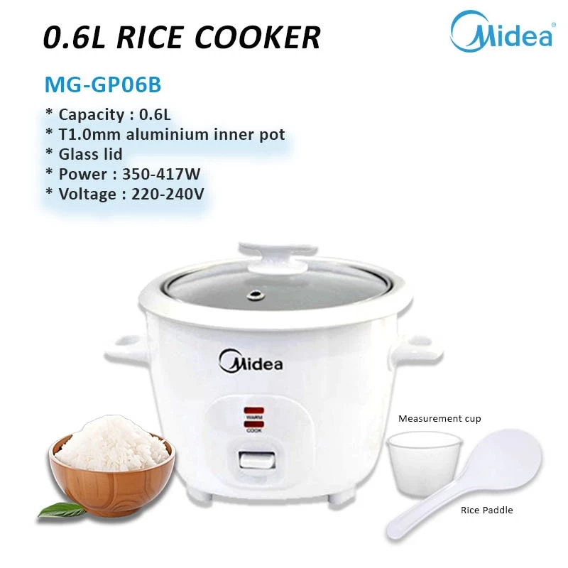 Midea Conventional Rice Cooker (0.6L / 1.3L / 1.8L) MG-GP06B MG-GP10B ...