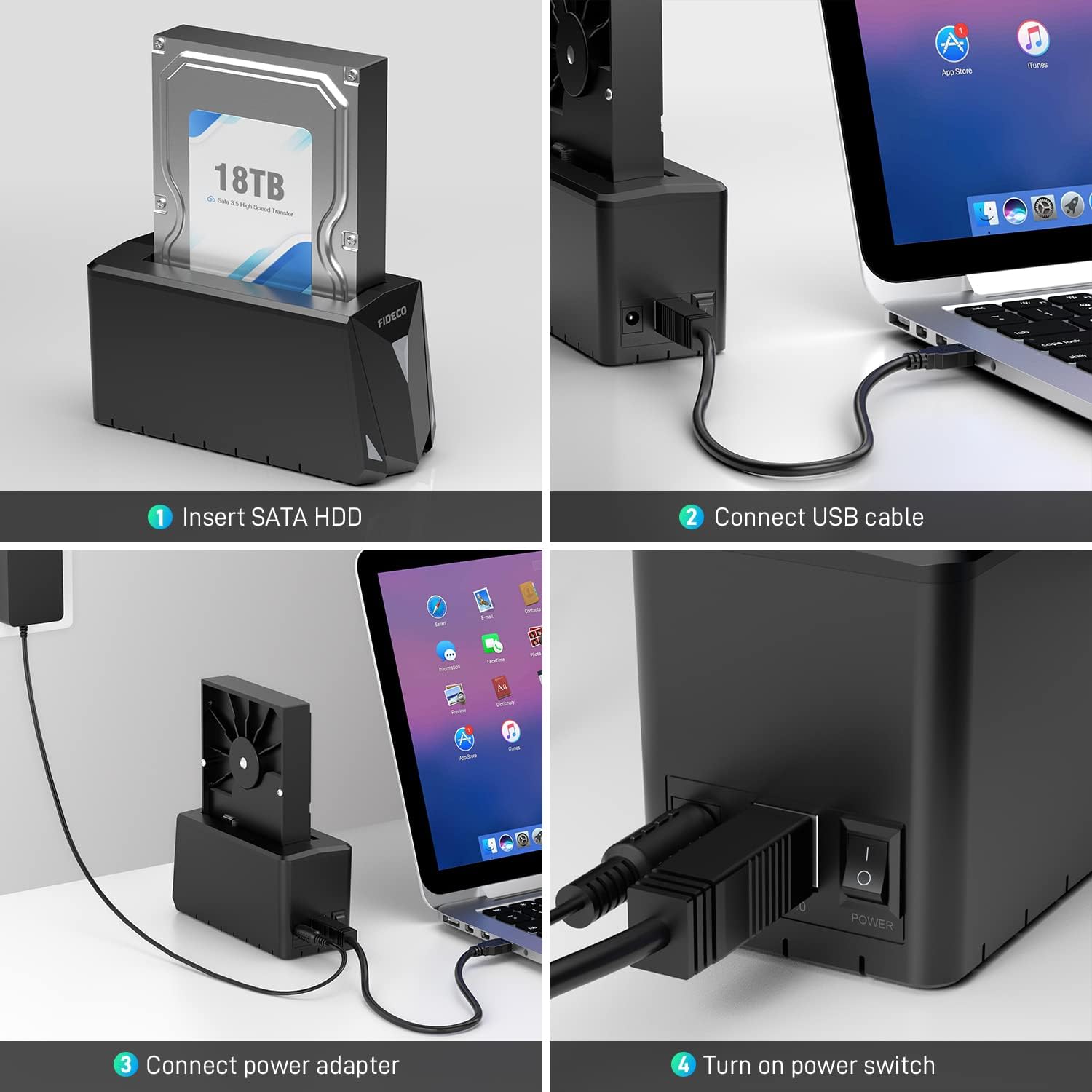 FIDECO USB 3.0 Docking Station for 2.5