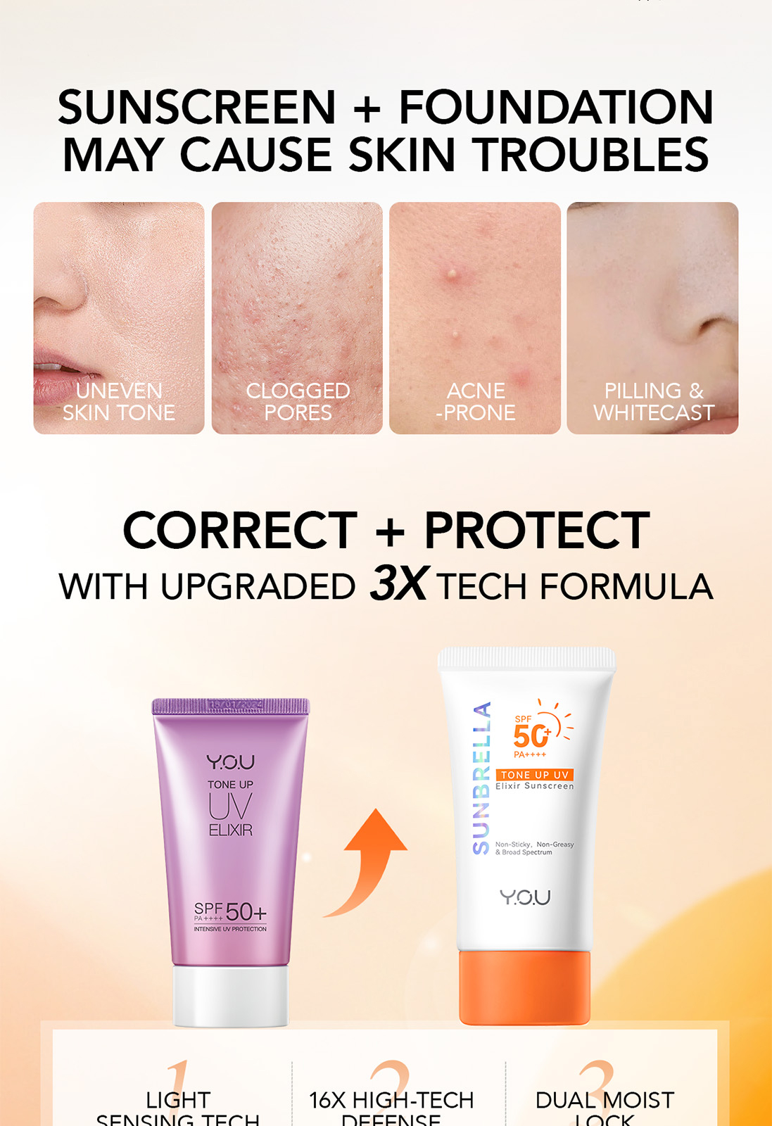 YOU TOP 1 Tone Up Sunscreen Sunbrella Elixir SPF 50+ PA++ Extra Natural ...