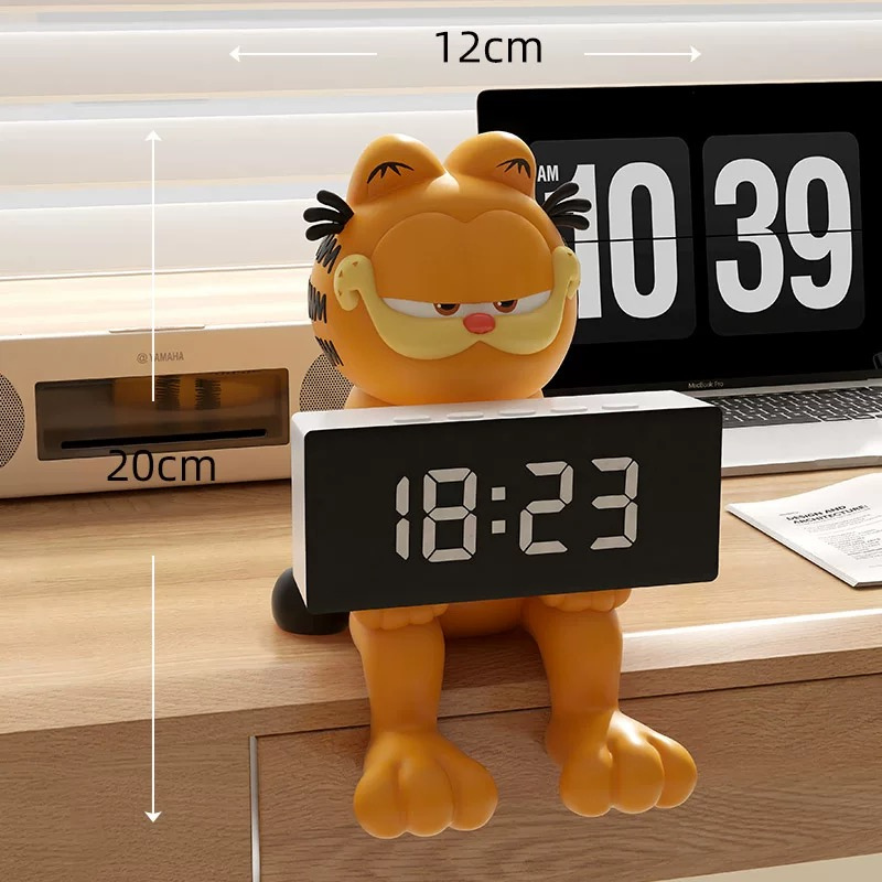 Garfield Cute Digital Alarm Clock | LED Display | USB & Battery Powered ...