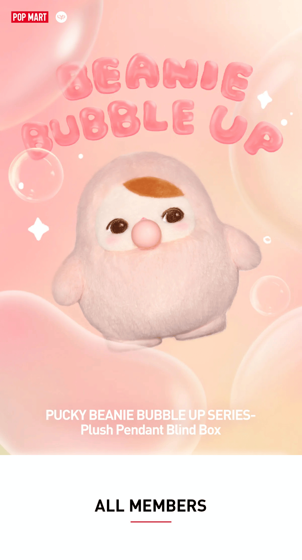 Original POPMART PUCKY BEANIE BUBBLE UP SERIES-Plush Pendant Blind Box ...