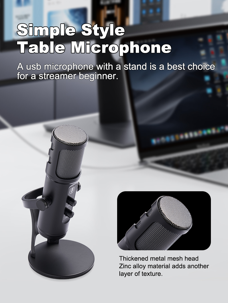 RGB USB Condenser Microphone Professional Gaming Mic Wired Recording ...
