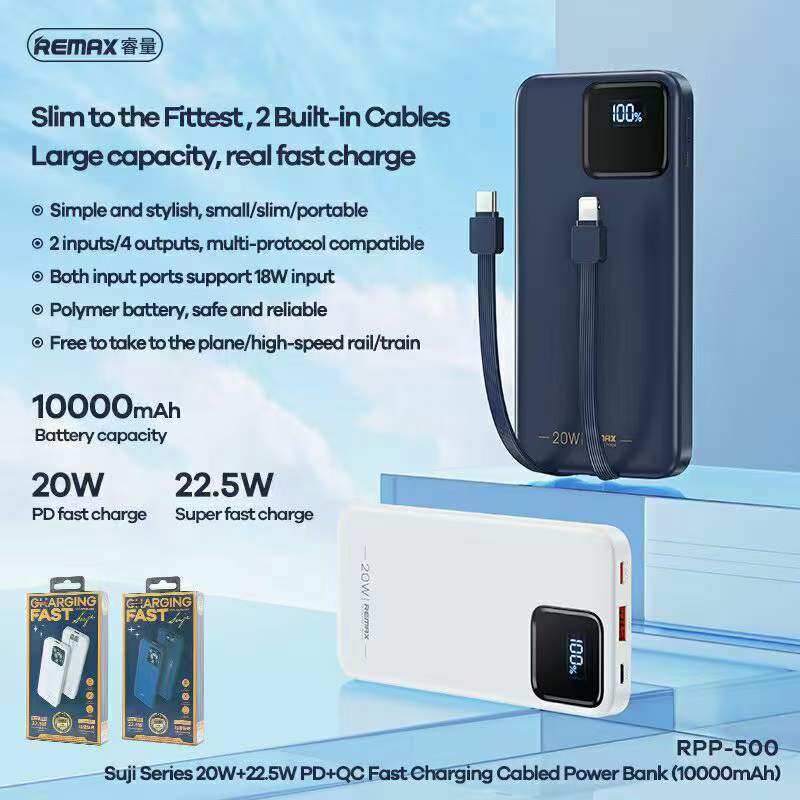 (NO COD) Remax RPP-500 10000mAh / RPP-513 20000mAh Suji Series 20W+22 ...