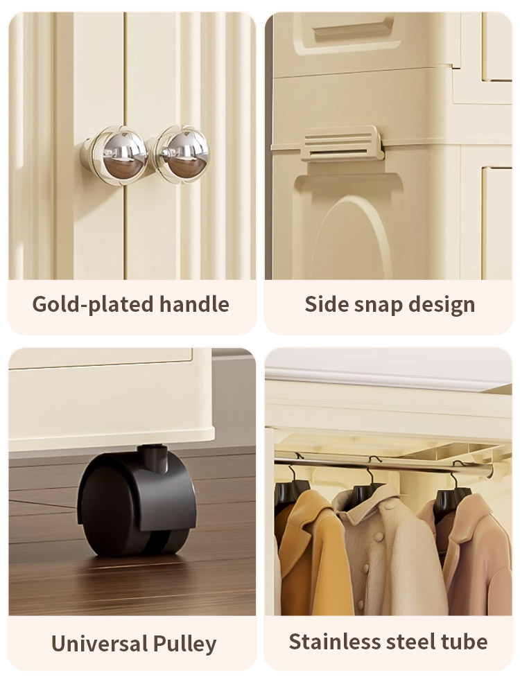 Adult/Children Wardrobe Double Open Doors Moveable Folding Stackable ...