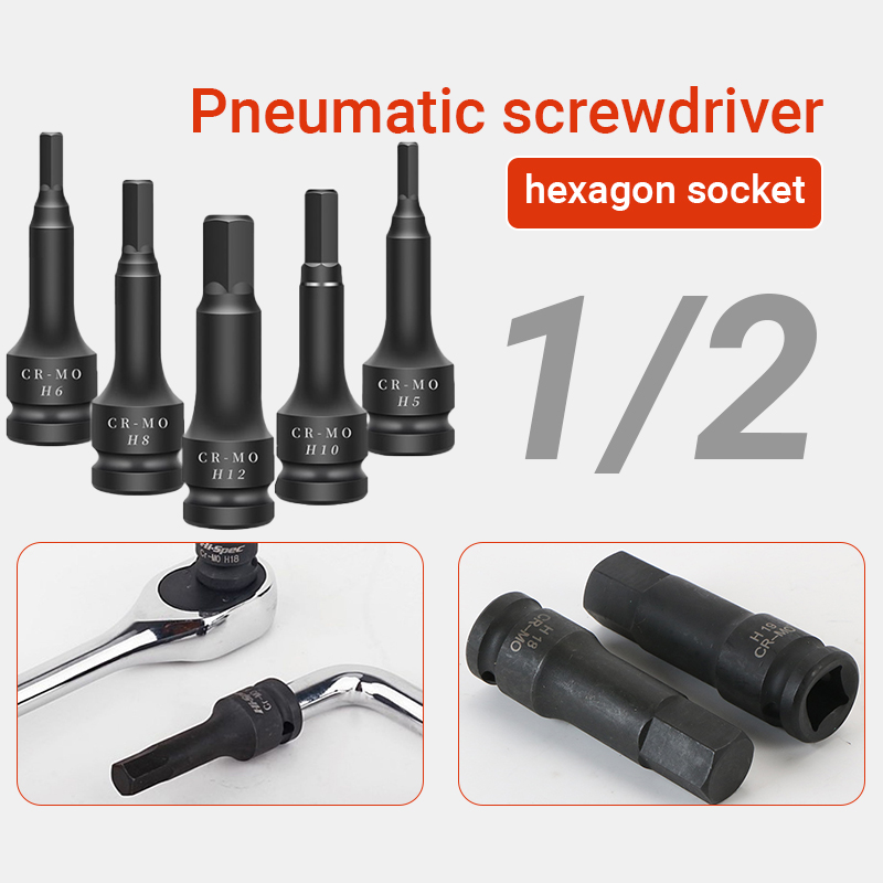 HEX Socket Set Of 1/2 inch Socket Heavy Impact Wrench H5 H6 H8 H10 H12 ...