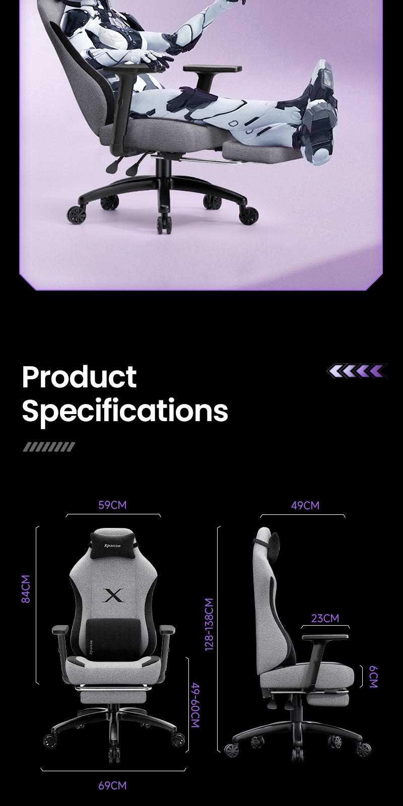 Xpanse Xnova Gaming Chair Kerusi Gaming Office Chair Computer Ergonomic