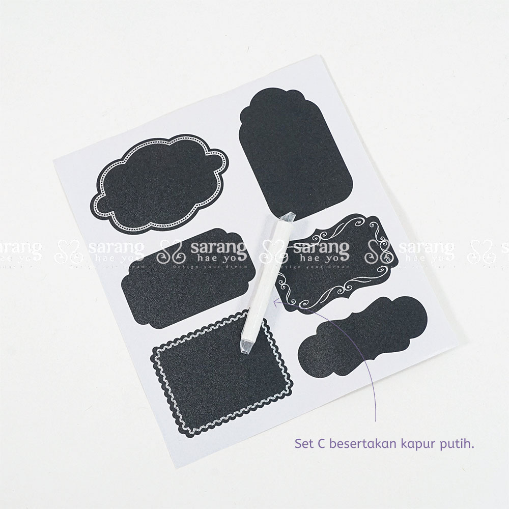 Blackboard Sticker Kitchen Storage Jug Label Sticker Papan Hitam Kapur ...