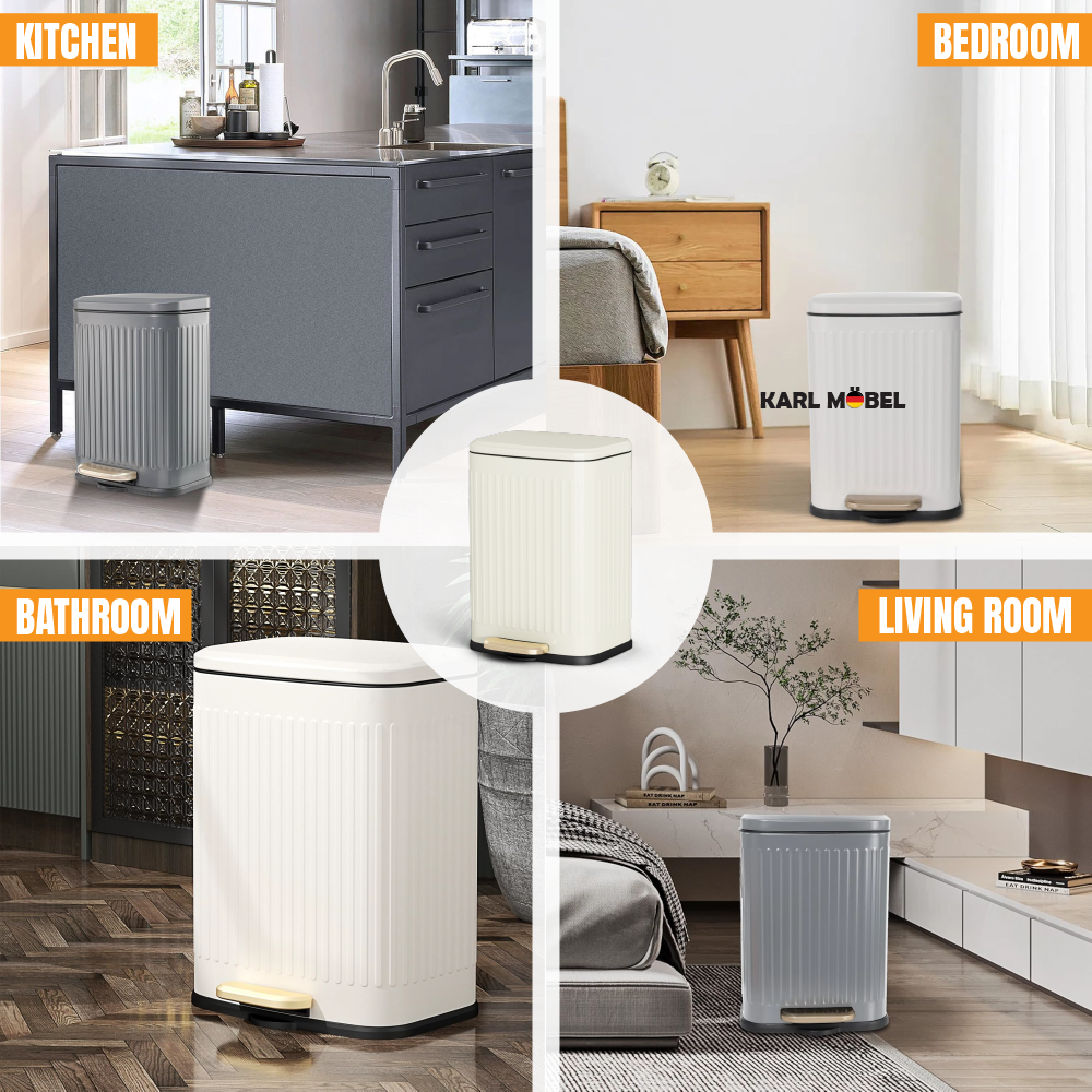 Luxbin™ Dustbin Kitchen 13L Tong Sampah Dapur Bertutup Stainless Steel ...