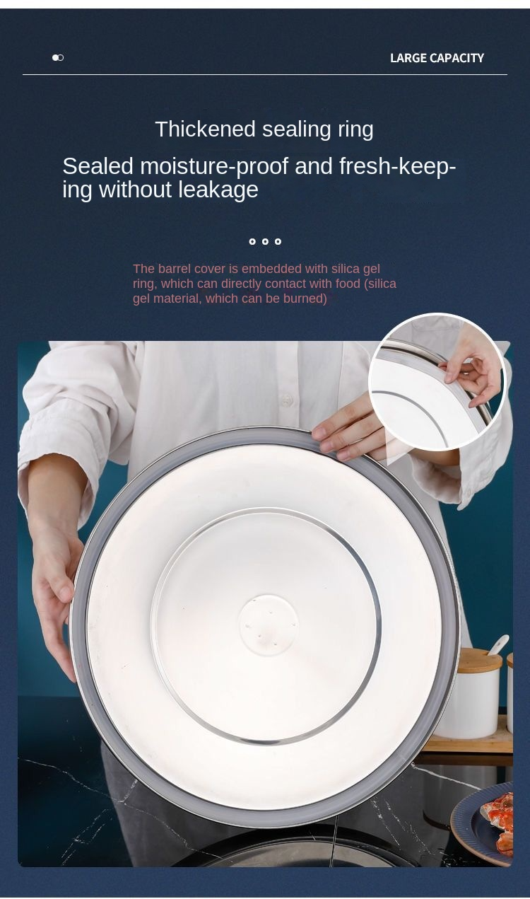 304 Stainless Steel Airtight Food Container - Rice/Soup Storage (6L/12L ...