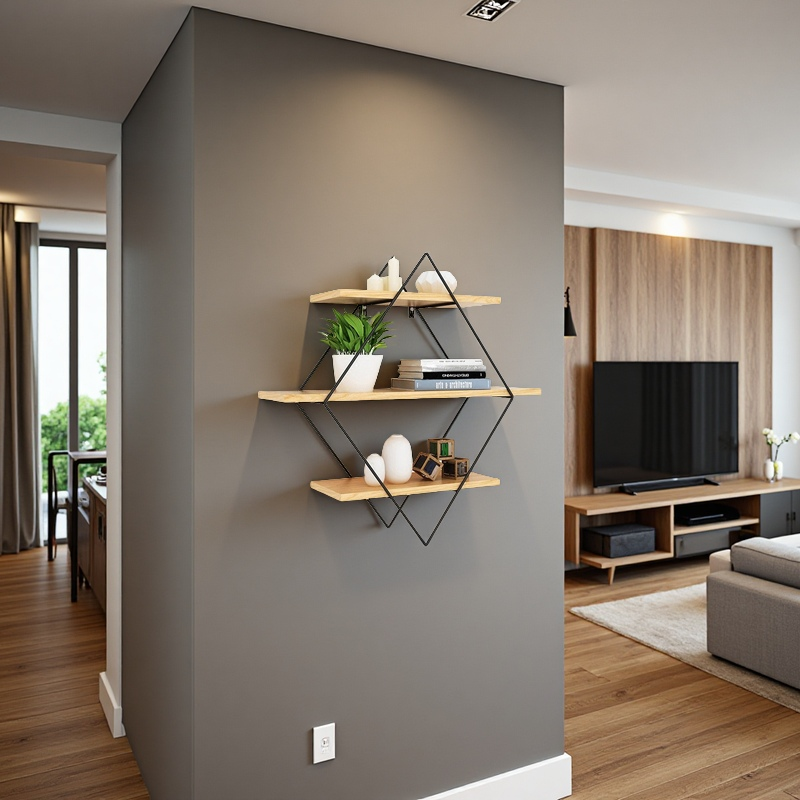 Mistray Wall Mounted Rack bookshelf Shelves Living room shelf Simple ...