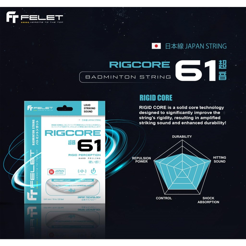 FELET RIG CORE 61 New Badminton String by FLEET | Shopee Malaysia