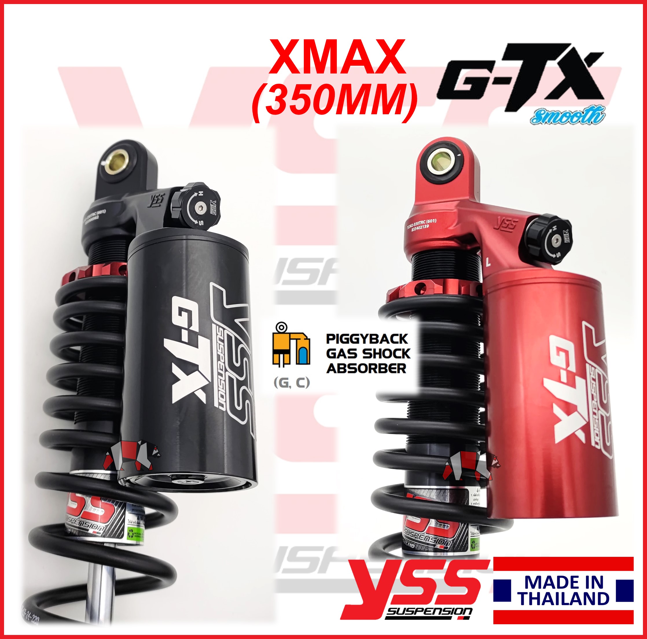 YSS XMAX (350MM) GTX [Free Heavy Duty Spring]. Adjustable absorber ...