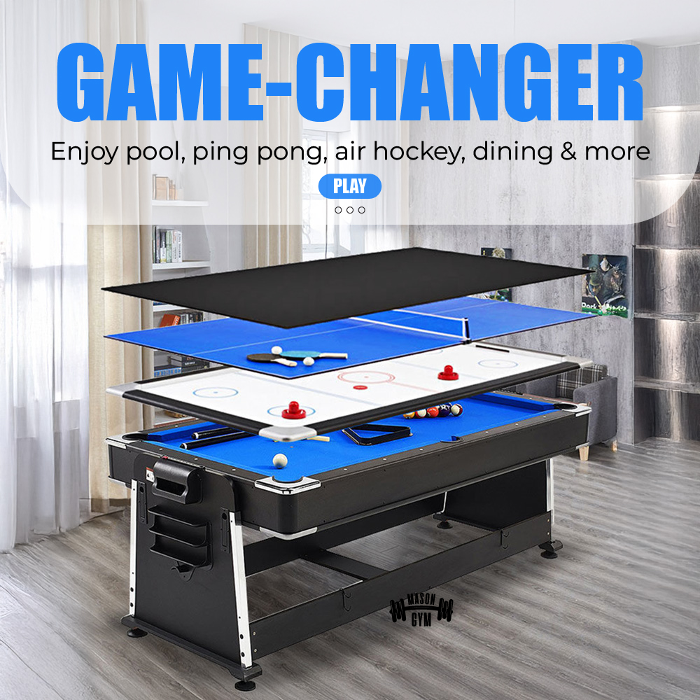 Pool Table 4 in 1 Meja pool Ping pong tennis Air hockey Desk top hoki ...