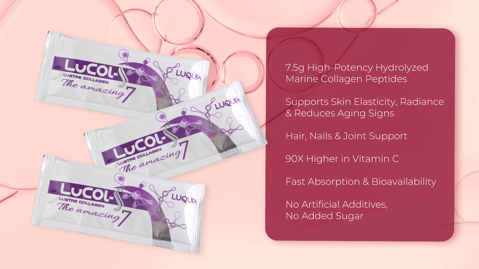LUQUA Lucol-S - Hydrolyzed Collagen Peptide Whitening Supplement ...