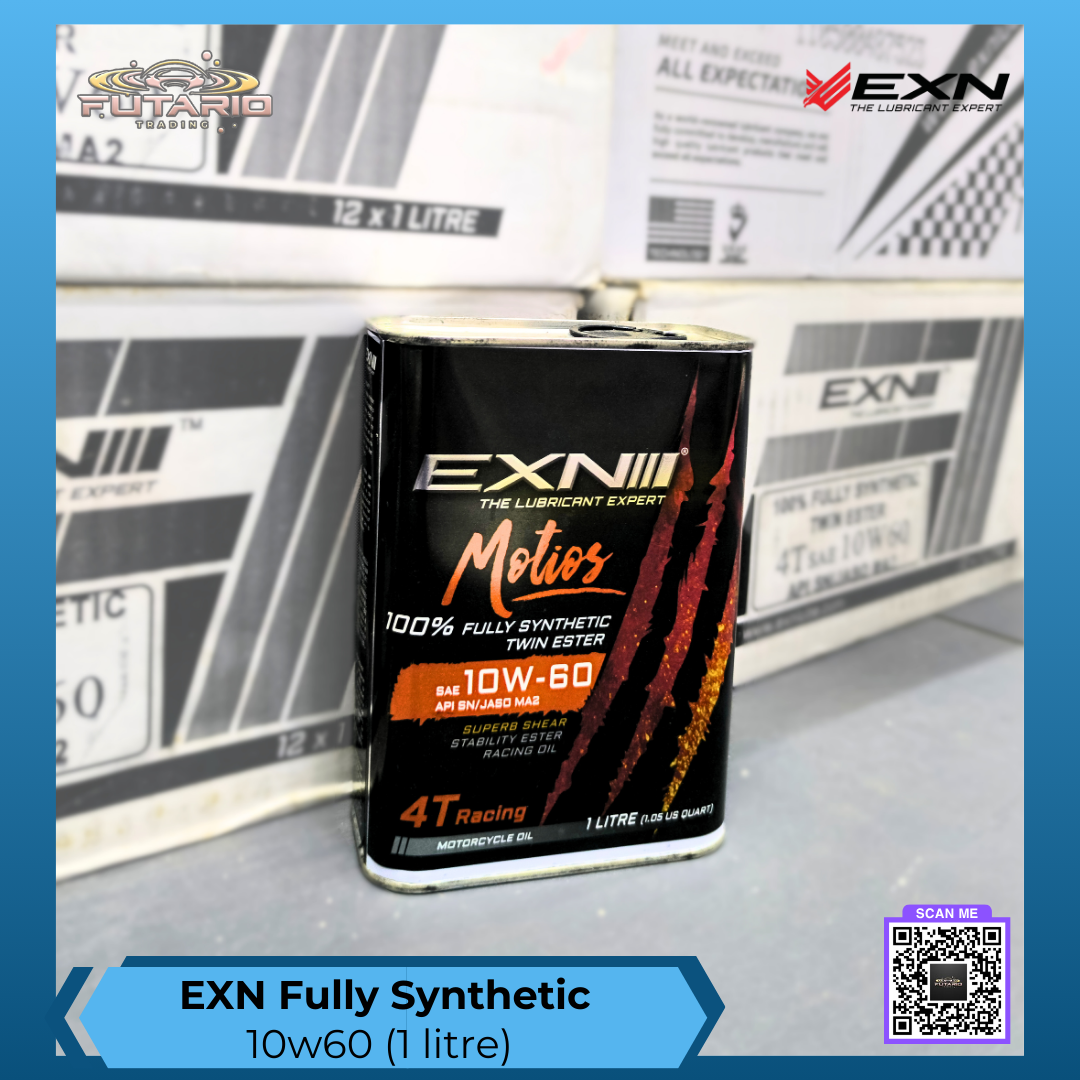 EXN LUBE Engine Oil - 10W60 (1 Litre) – Fully Synthetic Motorcycle Oil ...