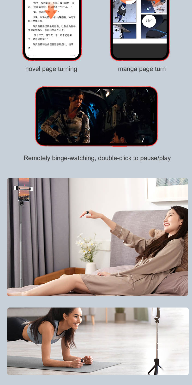 Portable Bluetooth Remote Control Ring Wireless Mobile Phone Selfie ...
